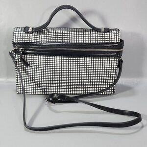 GX by Gwen Stefani Seto Purse Shoulder Strap Bag Black White Mesh Faux Leather